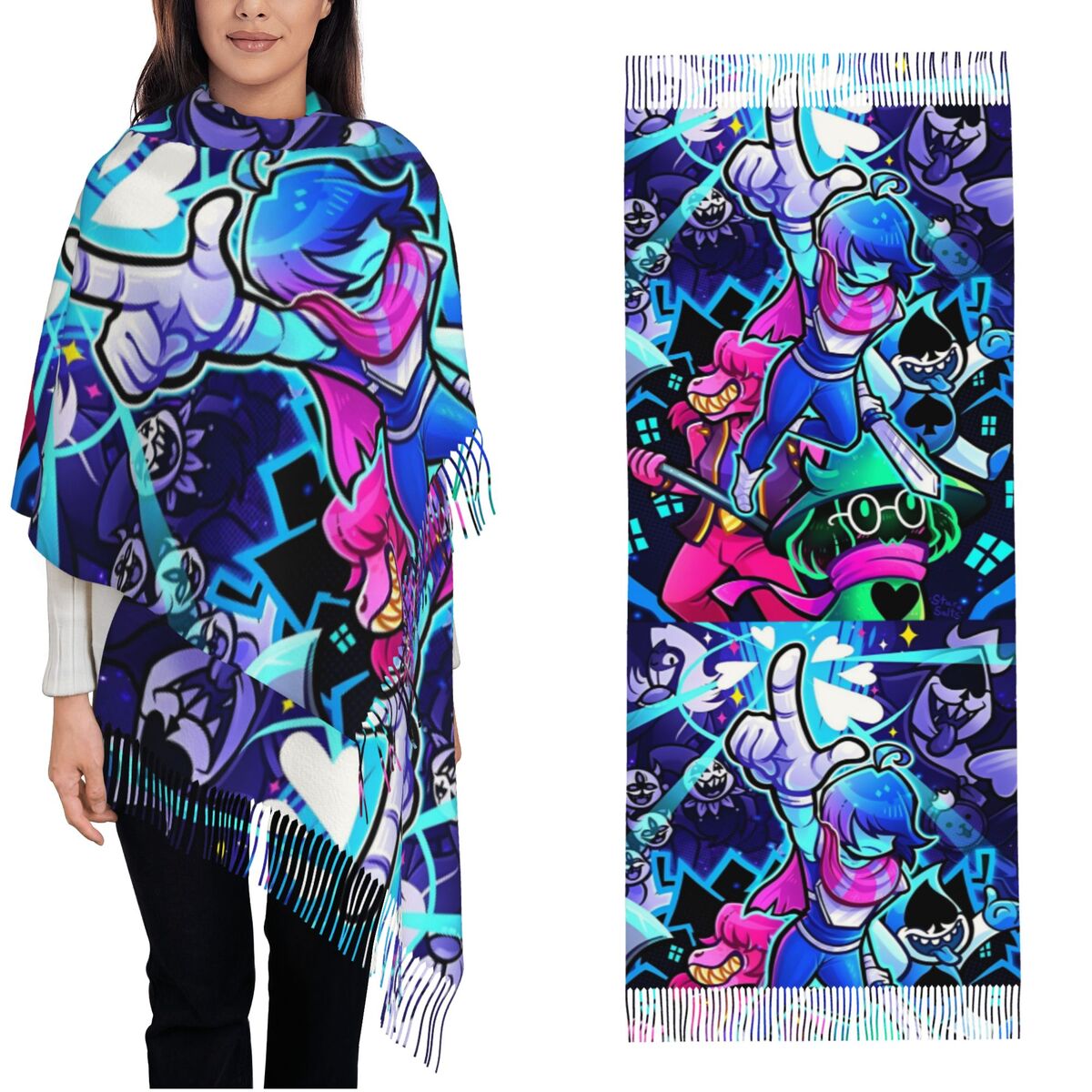 Pashmina Wrap Large - Deltarunes 숄 랩 여성용 겨울 대형
