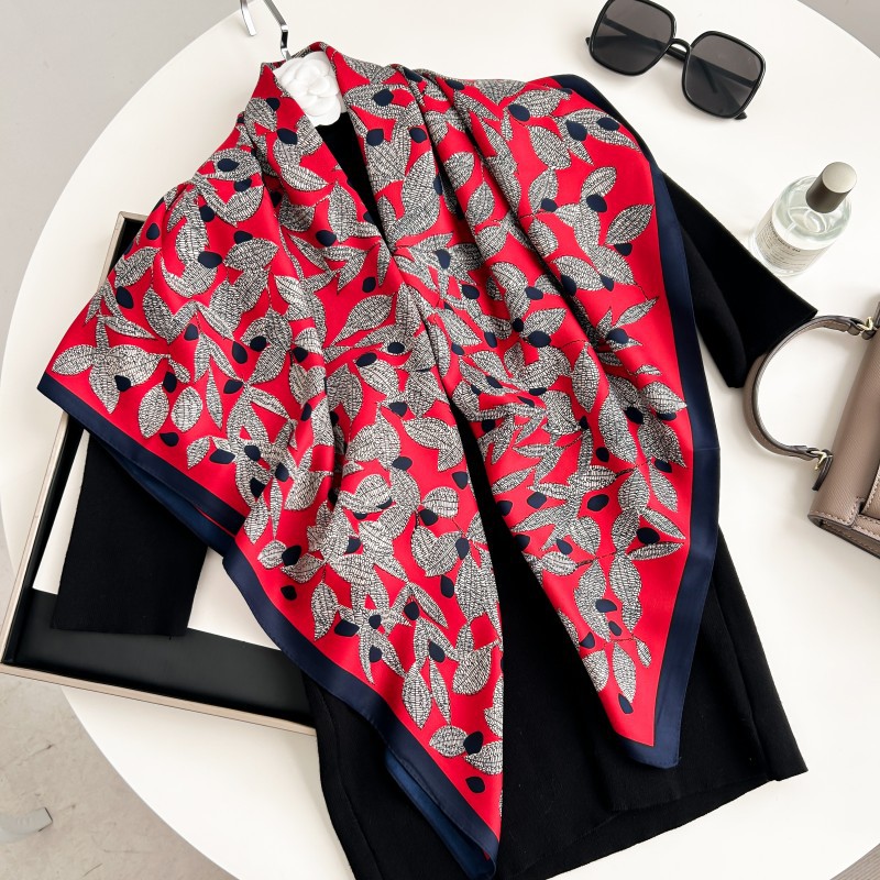 Ascot Neck Scarf - 90cm 정사각형 스카프 고품질 반다나 여성용