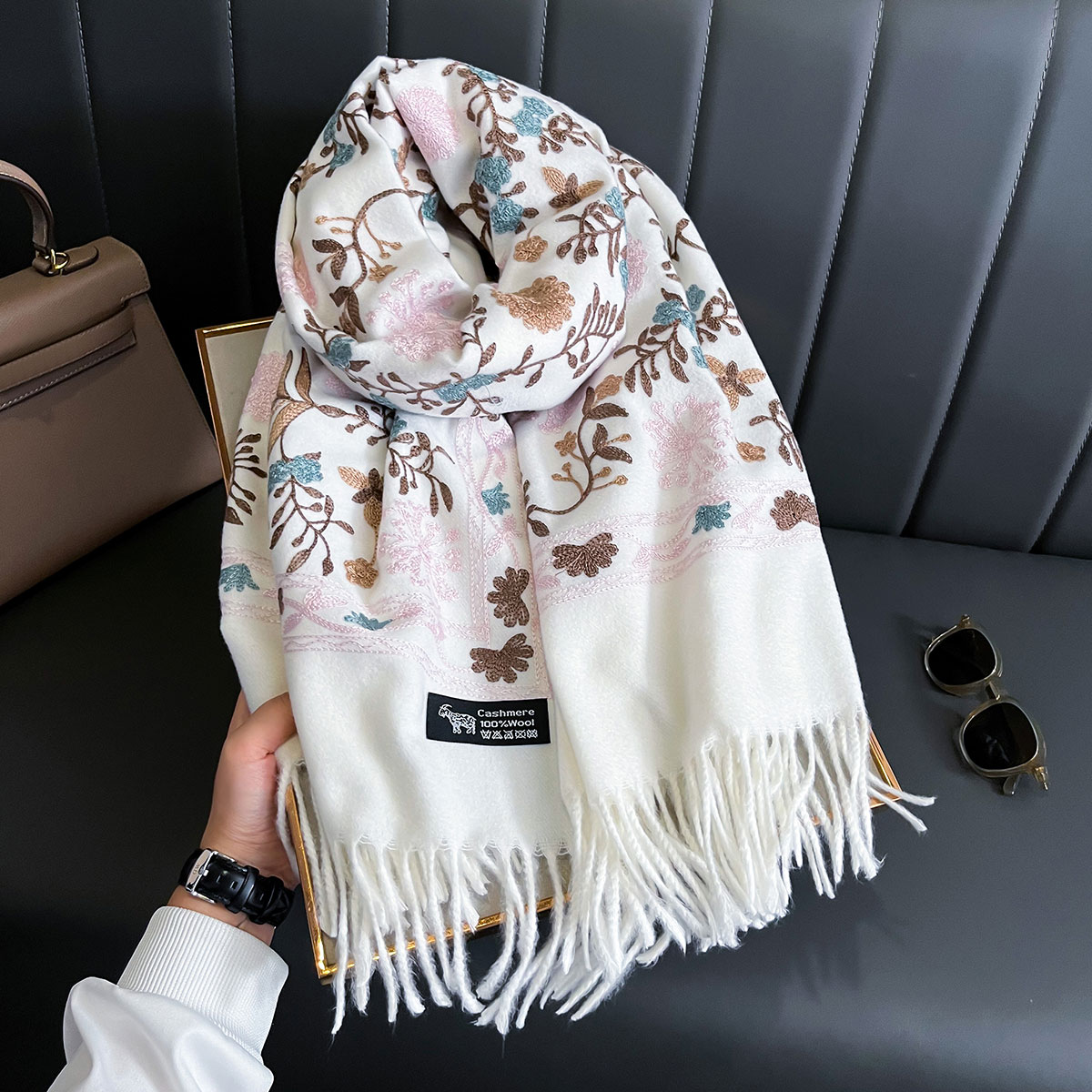 Woven Scarf Blanket - 여성을위한 새로운 겨울 따뜻한 캐시미어 스카프