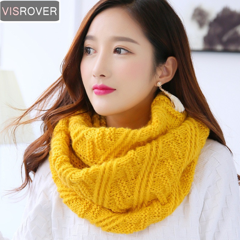 Infinity Scarf Knit - VISROVER 컬러 스카프 여성 겨울 니트