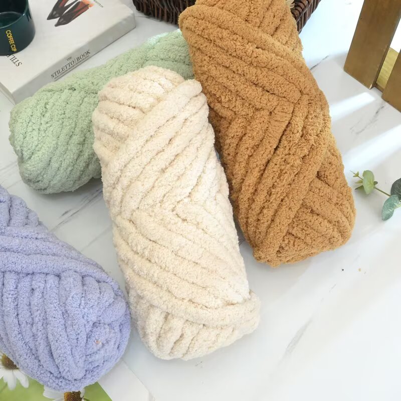 Woven Scarf Blanket - 고양이 꼬리실, 매우 두꺼운 아이스 스트립