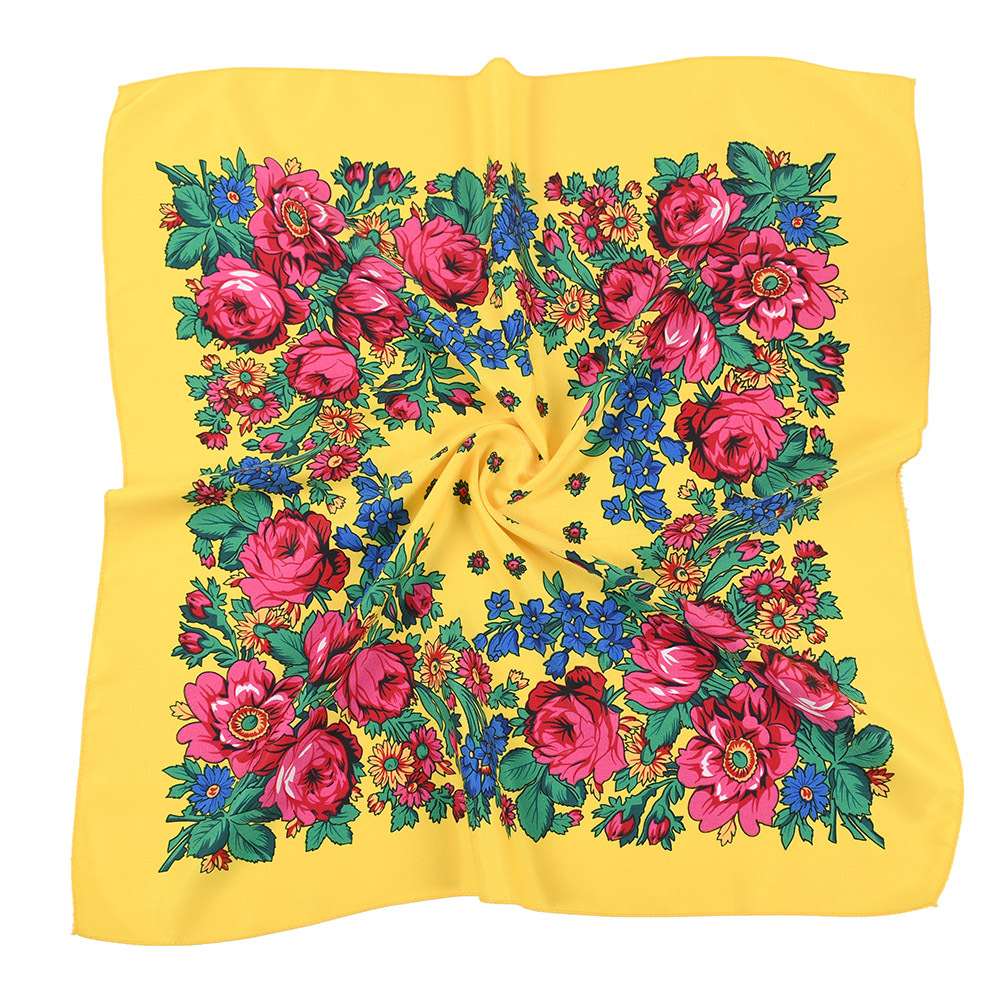 Bandana Cotton - 70*70cm 러시아 스타일 스퀘어 스카프 여성