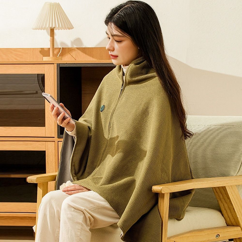 Woven Scarf Blanket - 패션 웨어러블 USB 전기 가열 담요