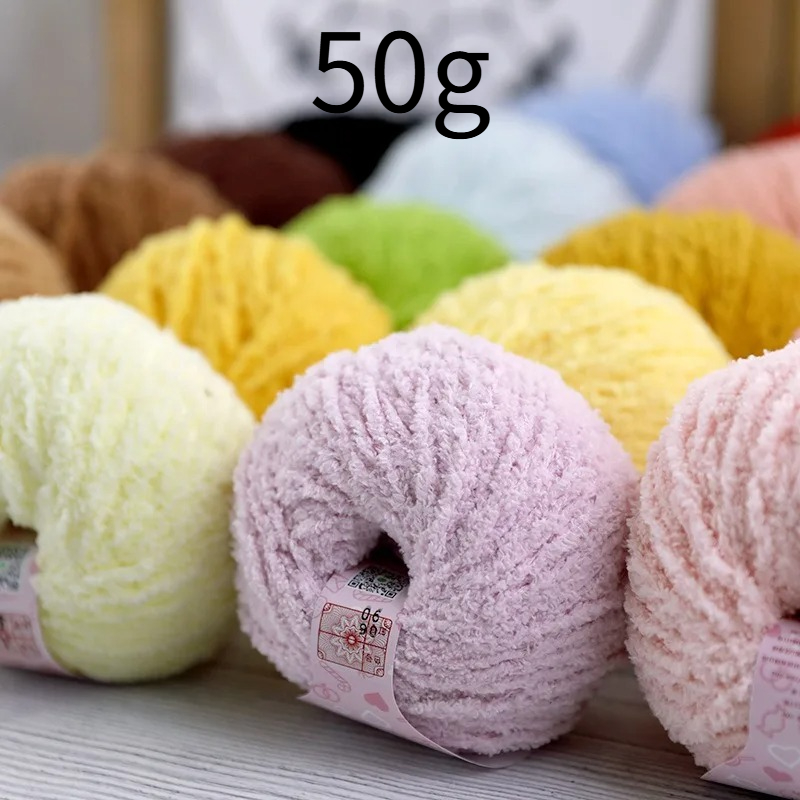 Woven Scarf Blanket - 50g 짧은 플러시 원사 70m, DIY