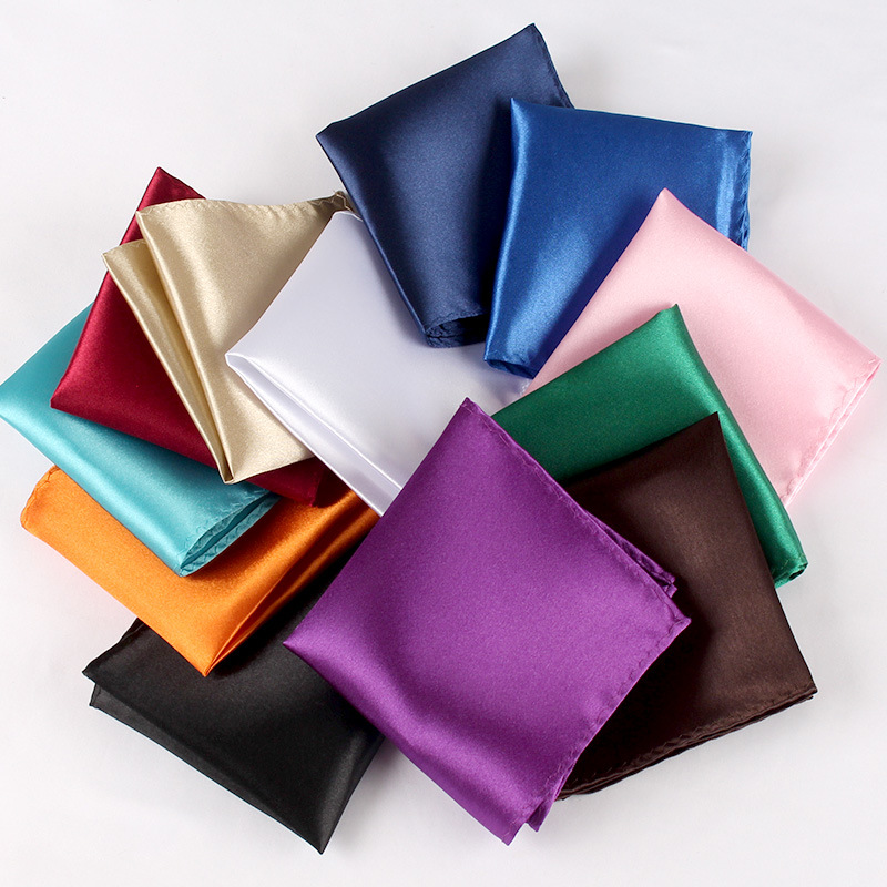 Pocket Square Set - 남성용 새틴 손수건 캔디 컬러 남성