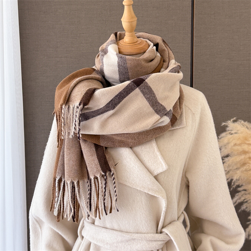 여성용 스코틀랜드 체크 무늬 인조 캐시미어 숄 190* - Pashmina Wrap Large 리뷰 및 가격