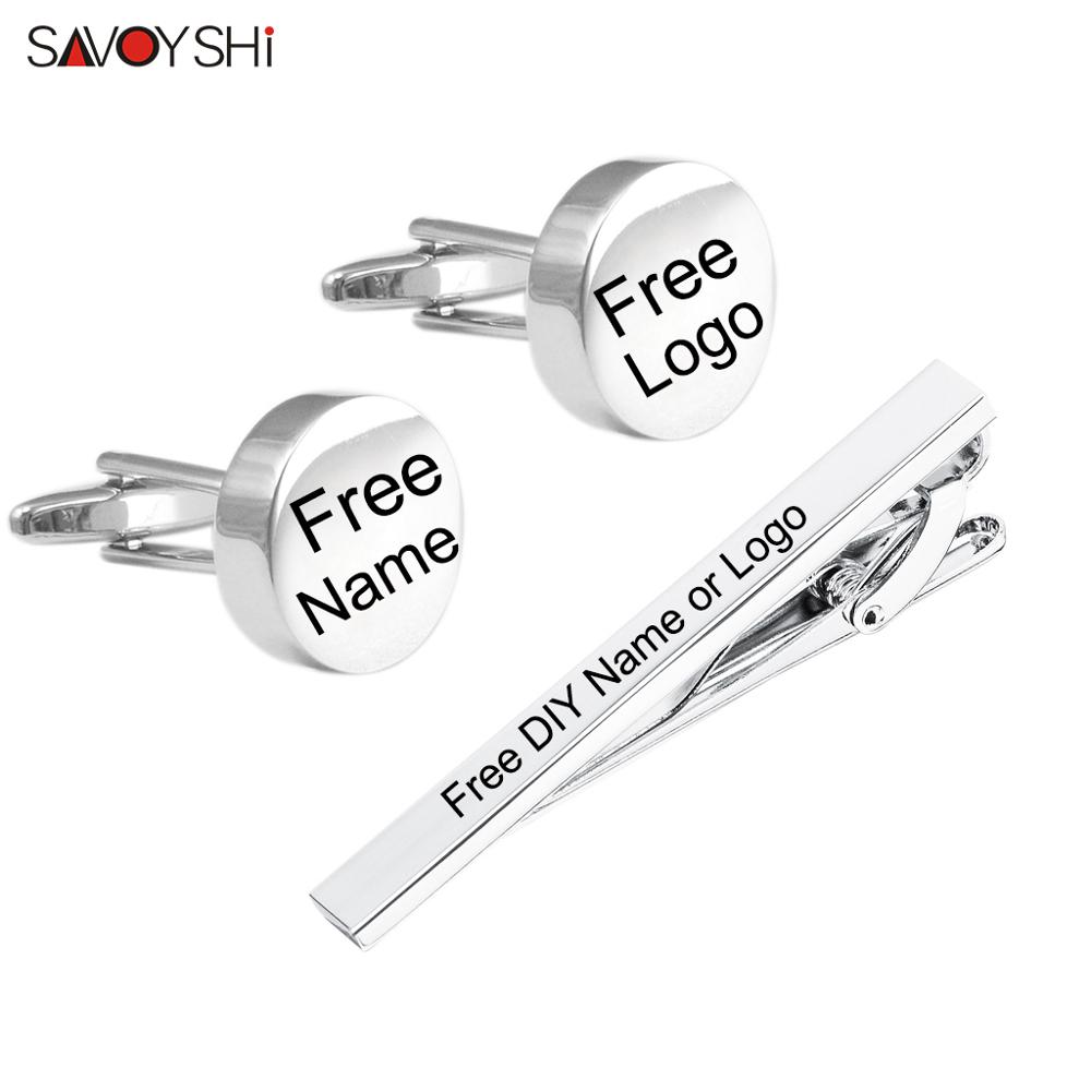 SAVOYSHI 무료 조각 이름 커프스 단추 타이 클립 - Tie Bar Set Gift 리뷰 및 가격