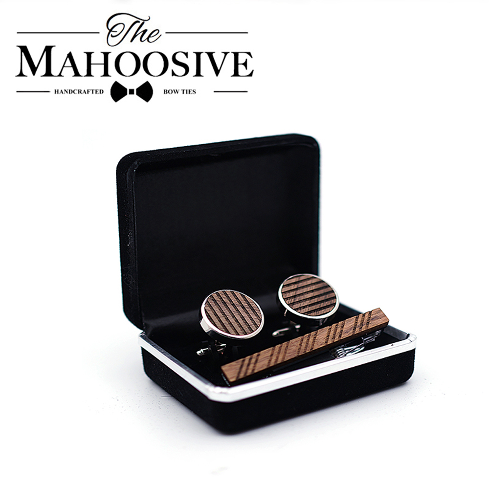 남자 선물을위한 타이 핀에 대한 고품질 나무 커프스 단 - Tie Bar Set Gift 리뷰 및 가격