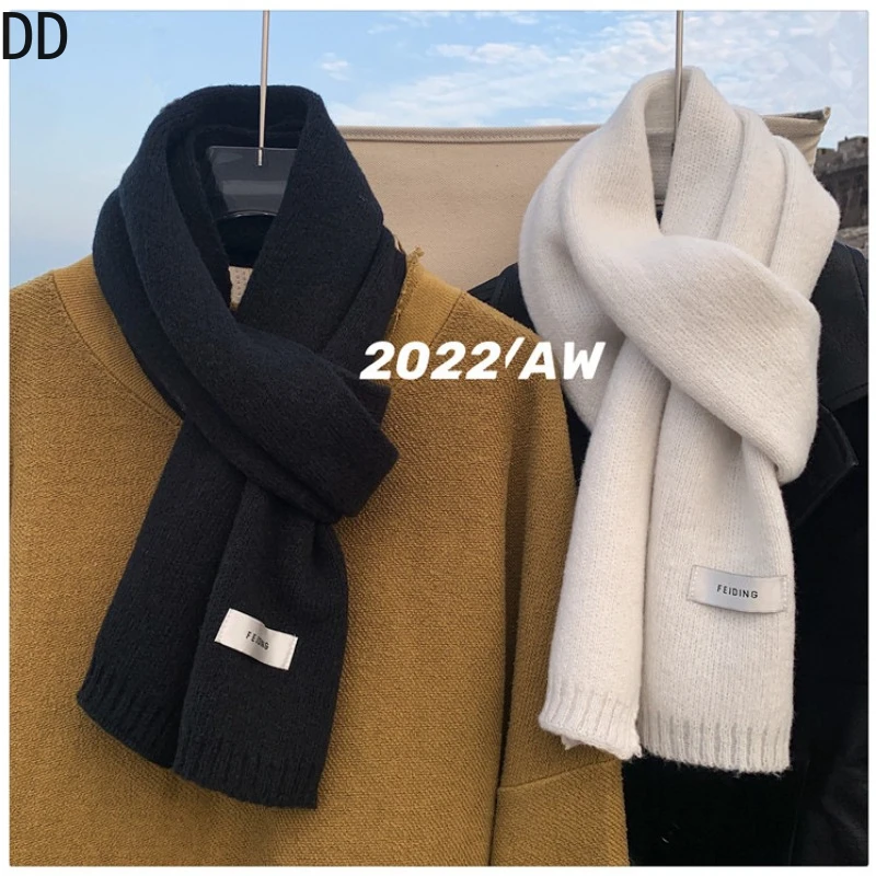 간단한 세련된 솔리드 소프트 스카프 가을 겨울 남성 니 - Muffler Men Wool 리뷰 및 가격