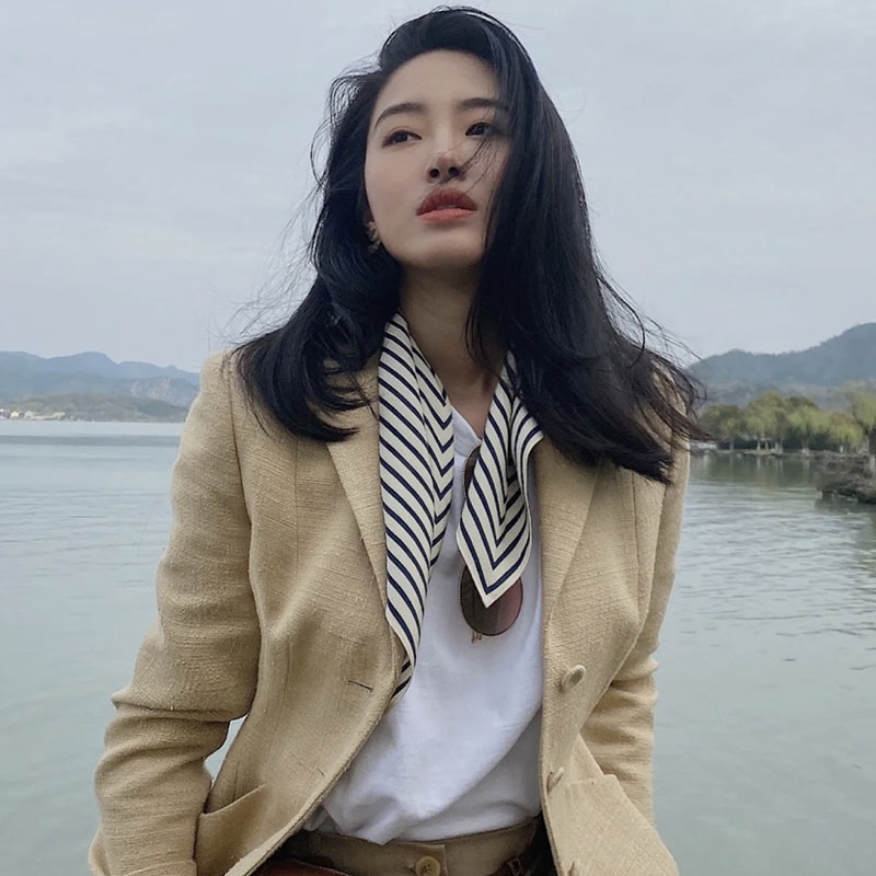 스트라이프 프린트 100% 실크 넥 헤드 헤어 스카프, - Silk Tie Striped 리뷰 및 가격