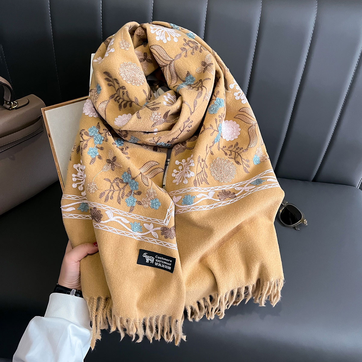 여성을위한 새로운 겨울 따뜻한 캐시미어 스카프 자수 P - Woven Scarf Blanket 리뷰 및 가격