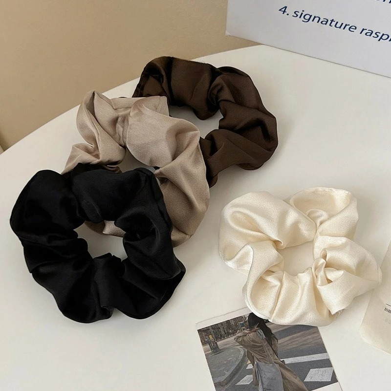 빈티지 실크 헤어 스크런치 탄성 헤어 밴드 단색 여성  - Silk Tie Striped 리뷰 및 가격
