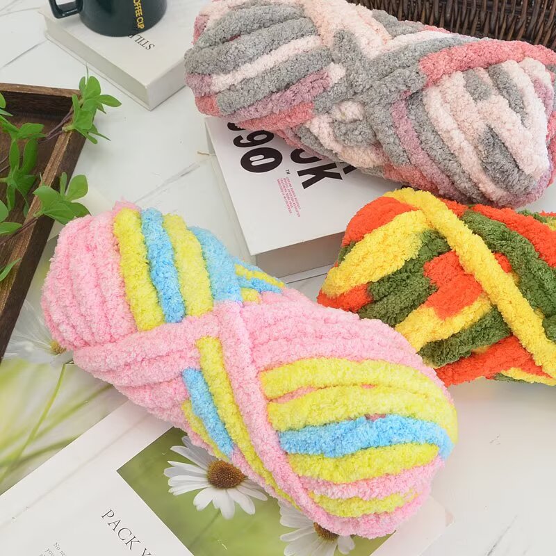 고양이 꼬리실, 매우 두꺼운 아이스 스트립 실, 셔닐  - Woven Scarf Blanket 리뷰 및 가격