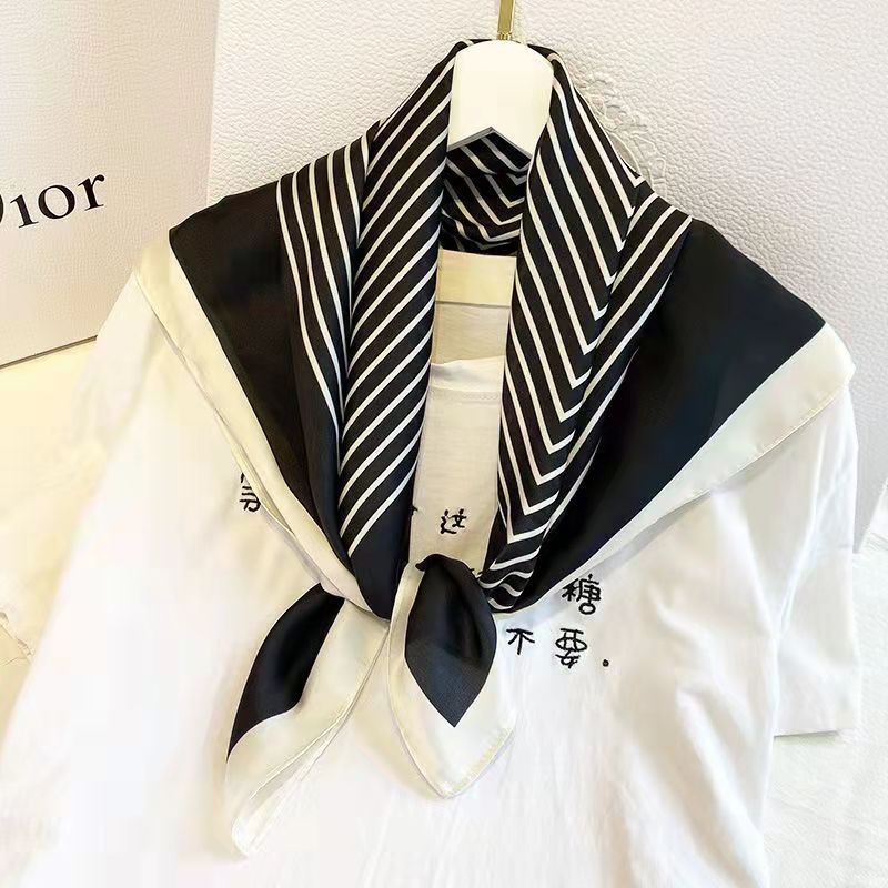 패션 광장 70cm 흑백 줄무늬 두건 머리 스카프 여성 - Silk Tie Striped 리뷰 및 가격