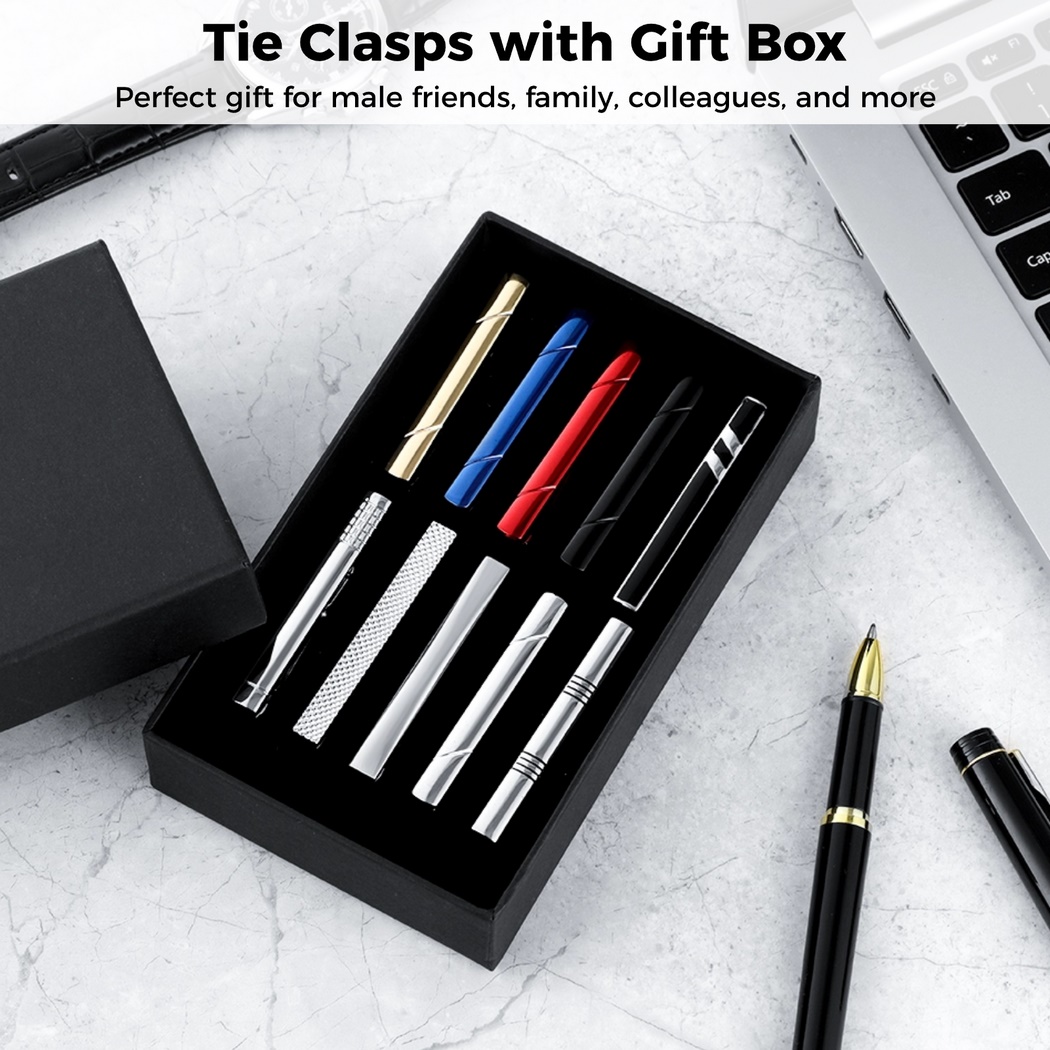 10개 묶음 넥타이 클립 세트 (남성용) - 일반 넥타 - Tie Bar Set Gift 리뷰 및 가격