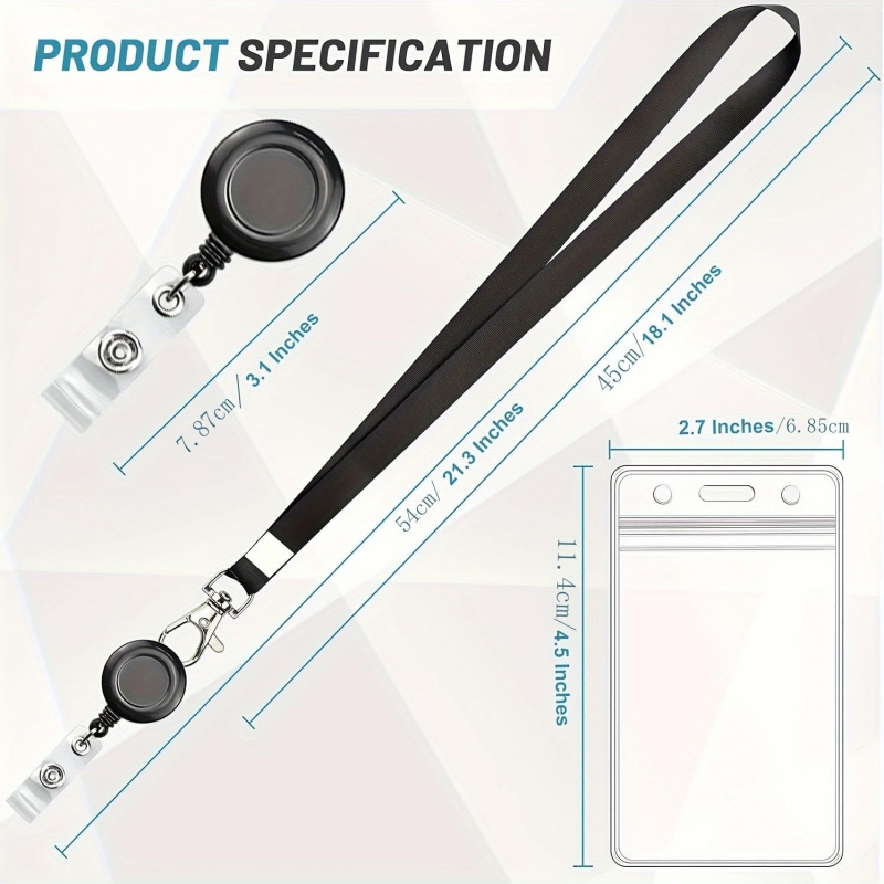 4PCS 랜야드 블랙 리트랙터블 배지 릴 작업 ID 및 - Lanyard Badge Holder 리뷰 및 가격