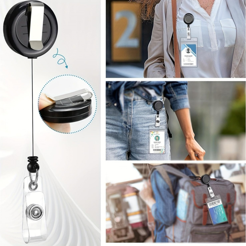 4PCS 랜야드 블랙 리트랙터블 배지 릴 작업 ID 및 - Lanyard Badge Holder 리뷰 및 가격