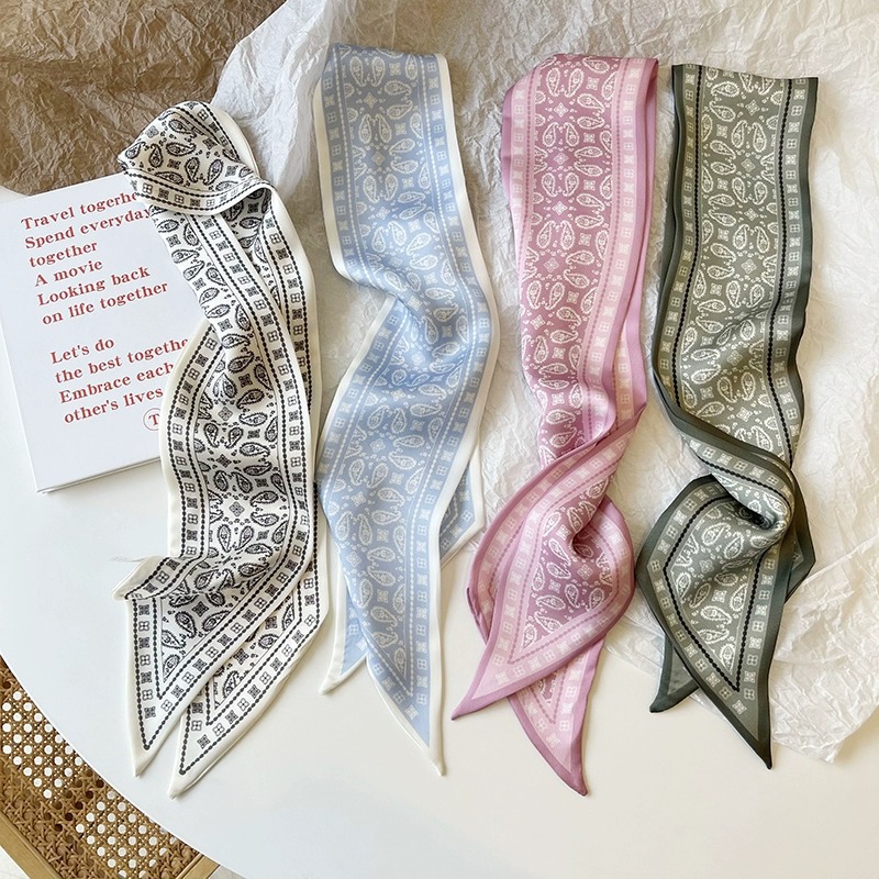 세트 시리즈 실크 새틴 스카프 여성 천으로 헤어 밴드  - Ascot Neck Scarf 리뷰 및 가격