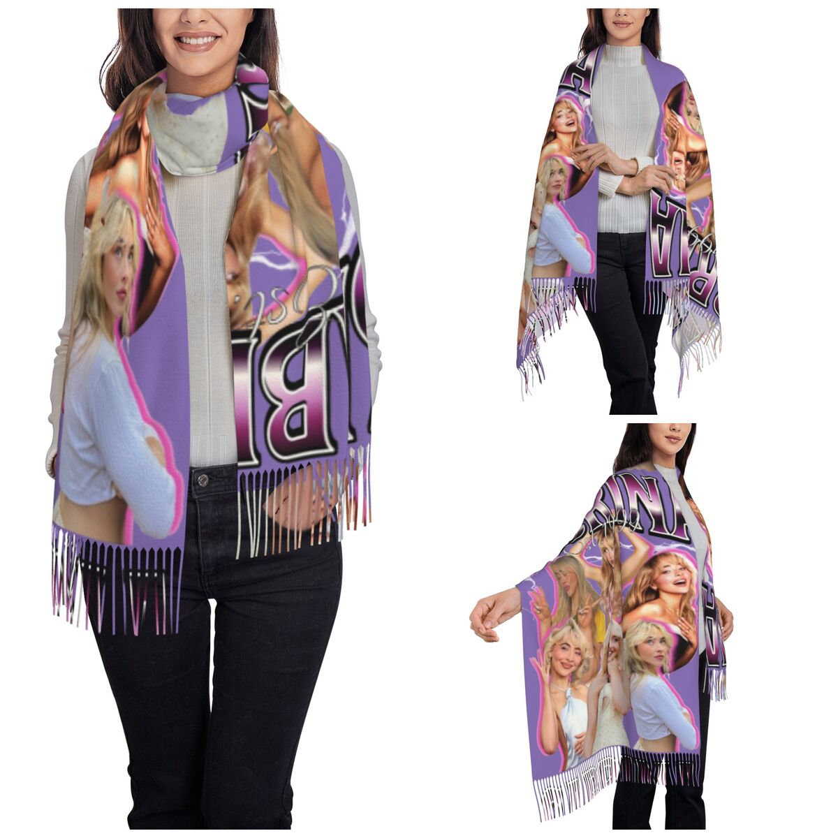 사브리나 카펜터 90년대 스타일 숄 랩 여성용 겨울 따 - Pashmina Wrap Large 리뷰 및 가격