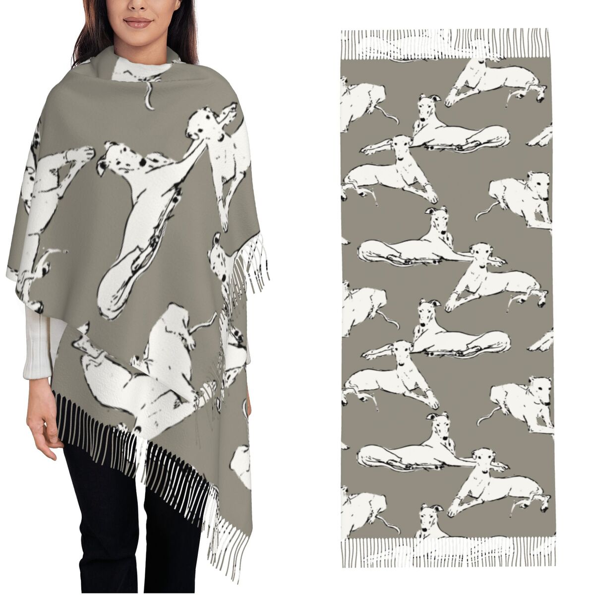 여성을 위한 편안한 그레이하운드 휘핏 스카프 가을 겨울 - Pashmina Wrap Large 리뷰 및 가격