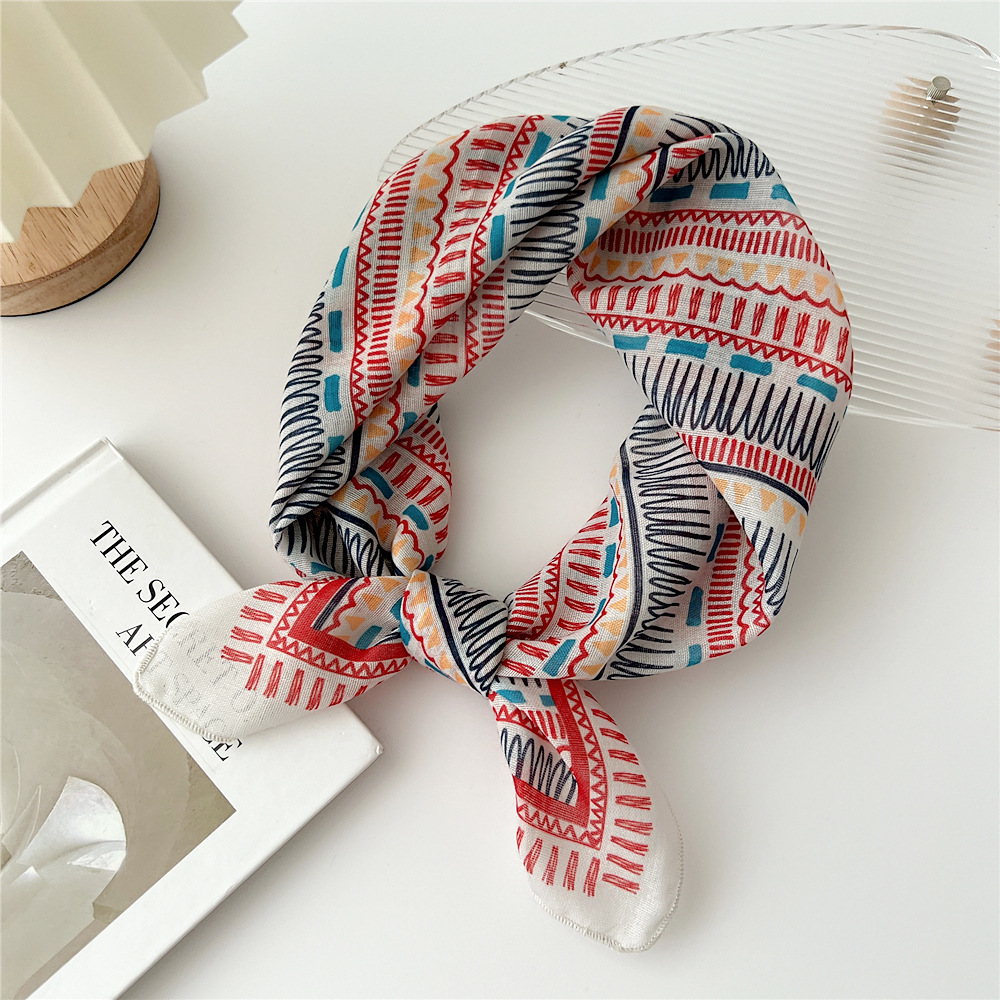 패션 목화 스카프 여성 꽃 인쇄 Neckerchief  - Bandana Cotton 리뷰 및 가격