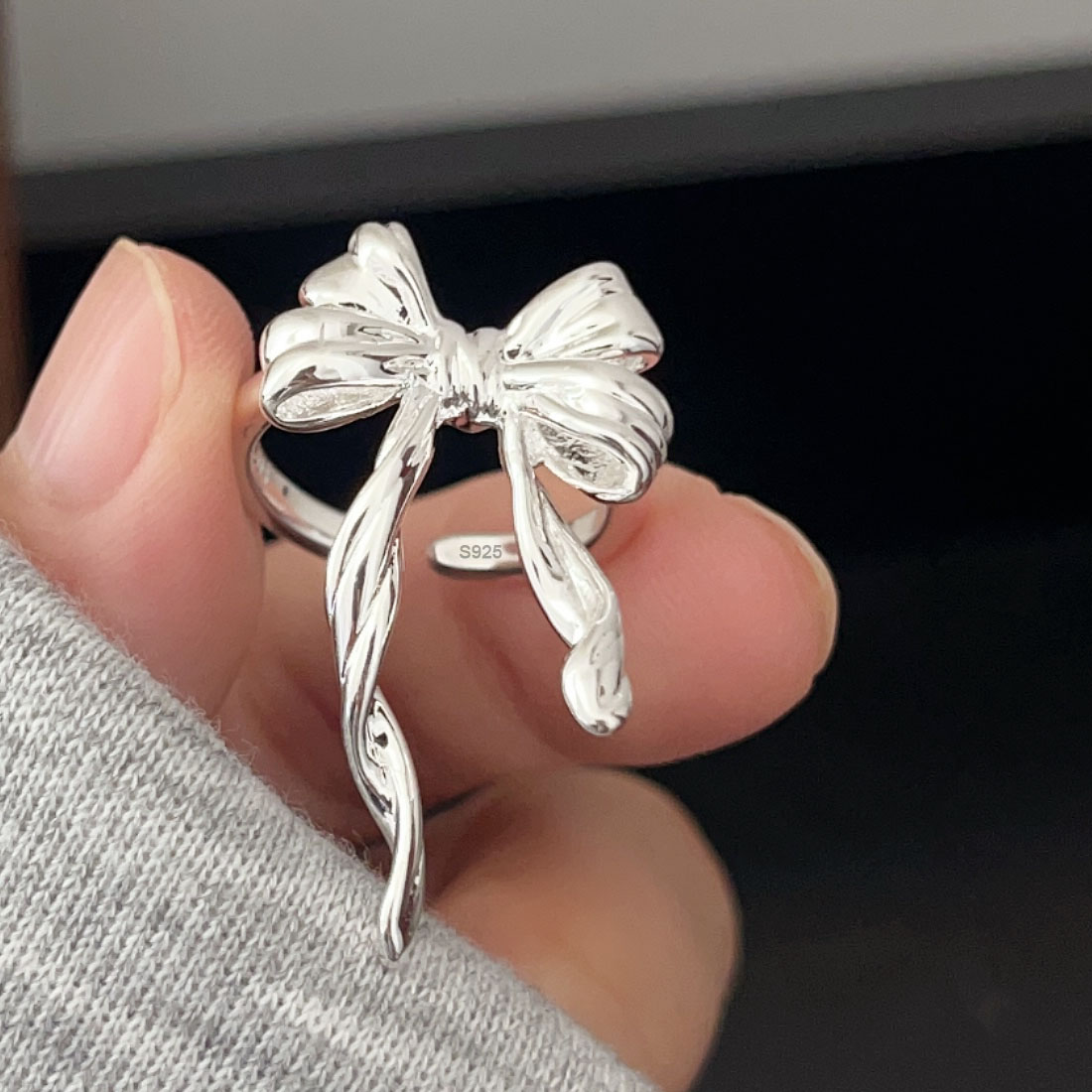 여성을위한 925 스털링 실버 반지 기하학적 고급 보석 - Tie Clip Silver 리뷰 및 가격