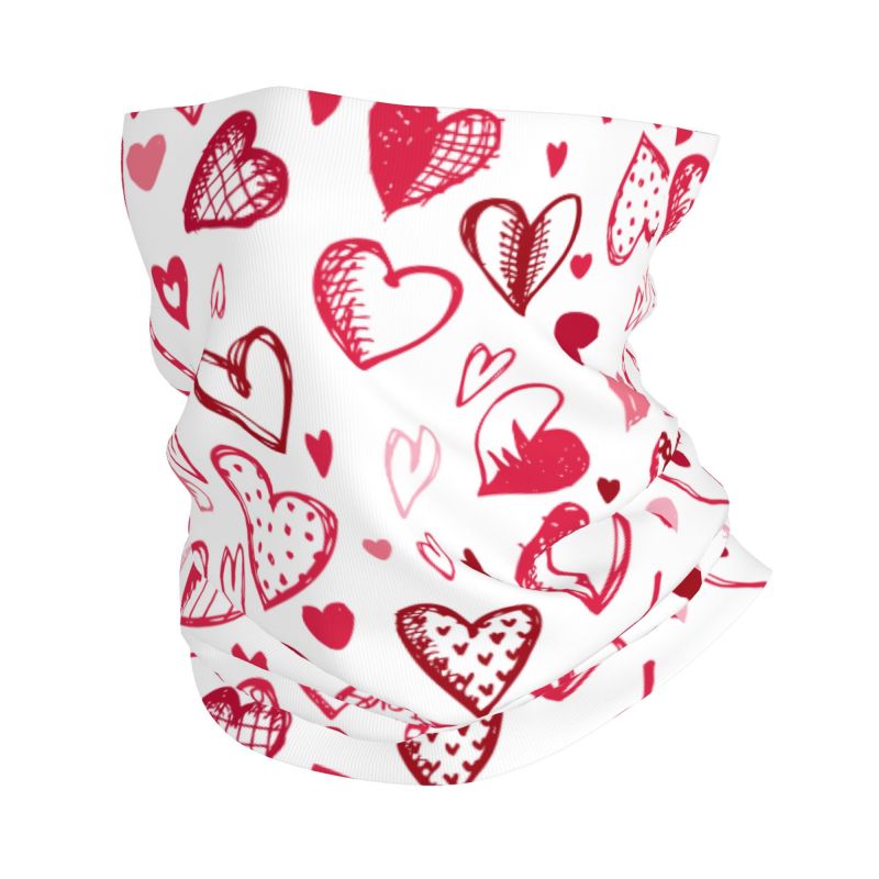 핑크 레드 러브 하트 반다나 넥 워머 여성 남성 하이킹 - Neck Warmer Tube 리뷰 및 가격