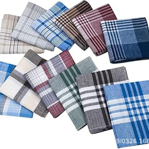 남성용 손수건 100% 면 체크무늬 손수건 - Handkerchief Cotton Men 리뷰 및 가격
