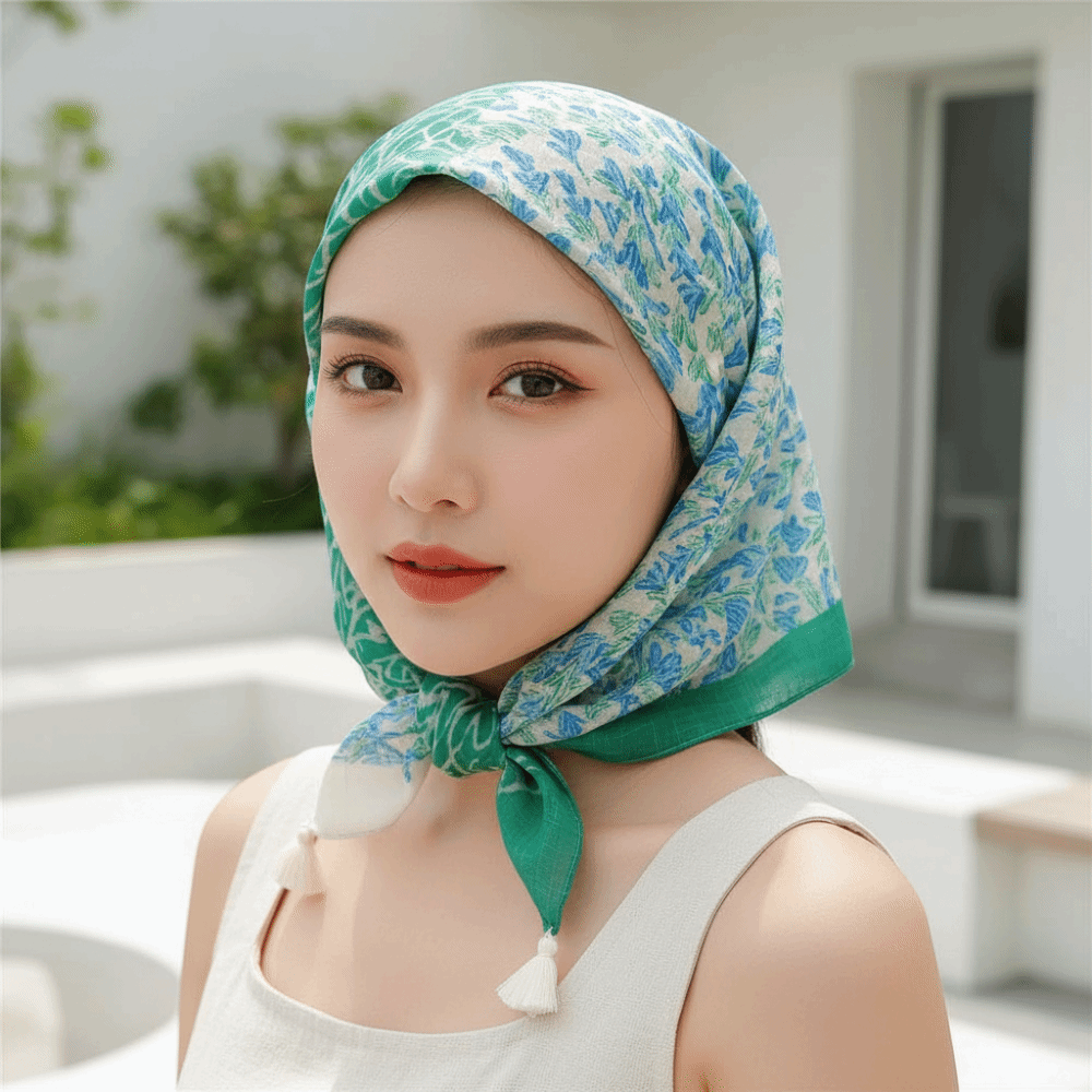 넥 랩 코튼-린넨 스퀘어 스카프 60x60cm 통기성  - Bandana Cotton 리뷰 및 가격