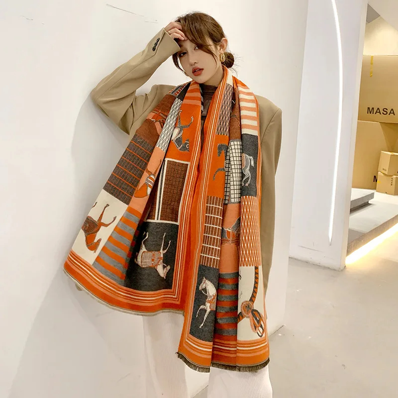 2024 새로운 럭셔리 겨울 캐시미어 스카프 여성 디자 - Woven Scarf Blanket 리뷰 및 가격