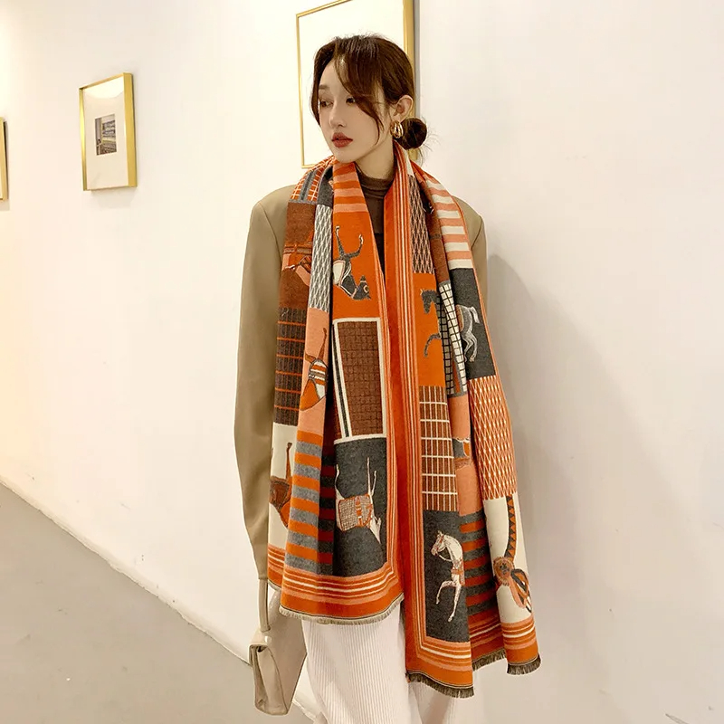 2024 새로운 럭셔리 겨울 캐시미어 스카프 여성 디자 - Woven Scarf Blanket 리뷰 및 가격
