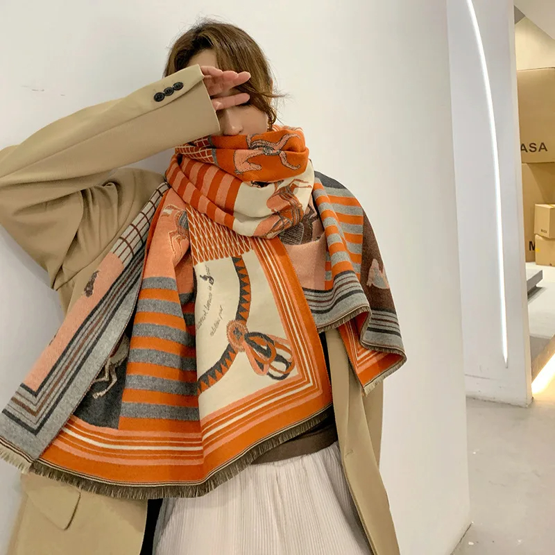 2024 새로운 럭셔리 겨울 캐시미어 스카프 여성 디자 - Woven Scarf Blanket 리뷰 및 가격