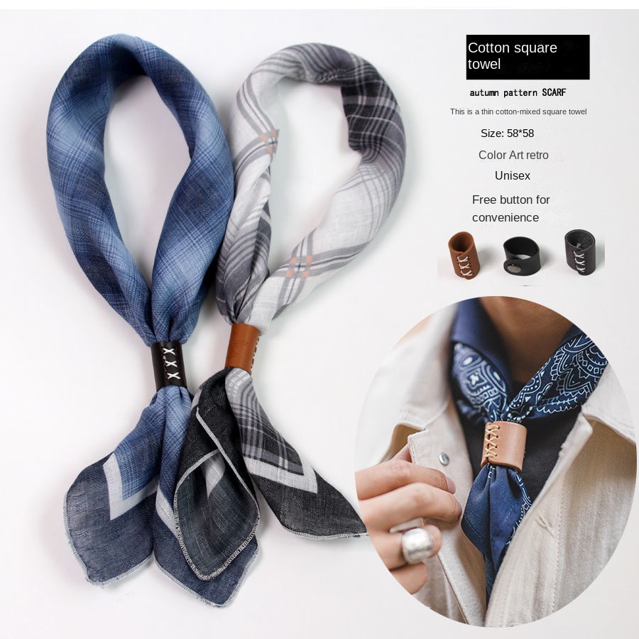 버튼이 있는 남성용 스퀘어 스카프 코튼 및 린넨 스카프 - Ascot Neck Scarf 리뷰 및 가격