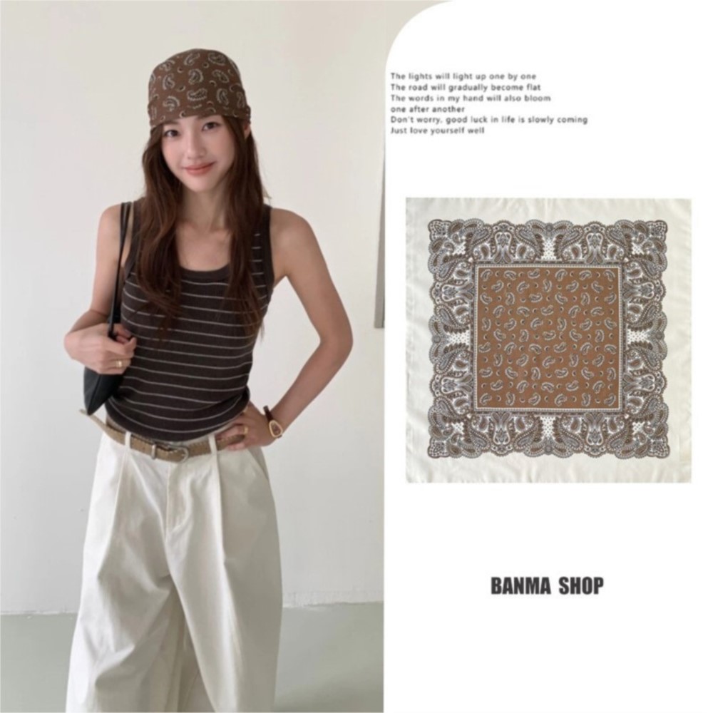 70cm 레트로 페이즐리 스퀘어 스카프 여름용 얇은 면 - Bandana Cotton 리뷰 및 가격