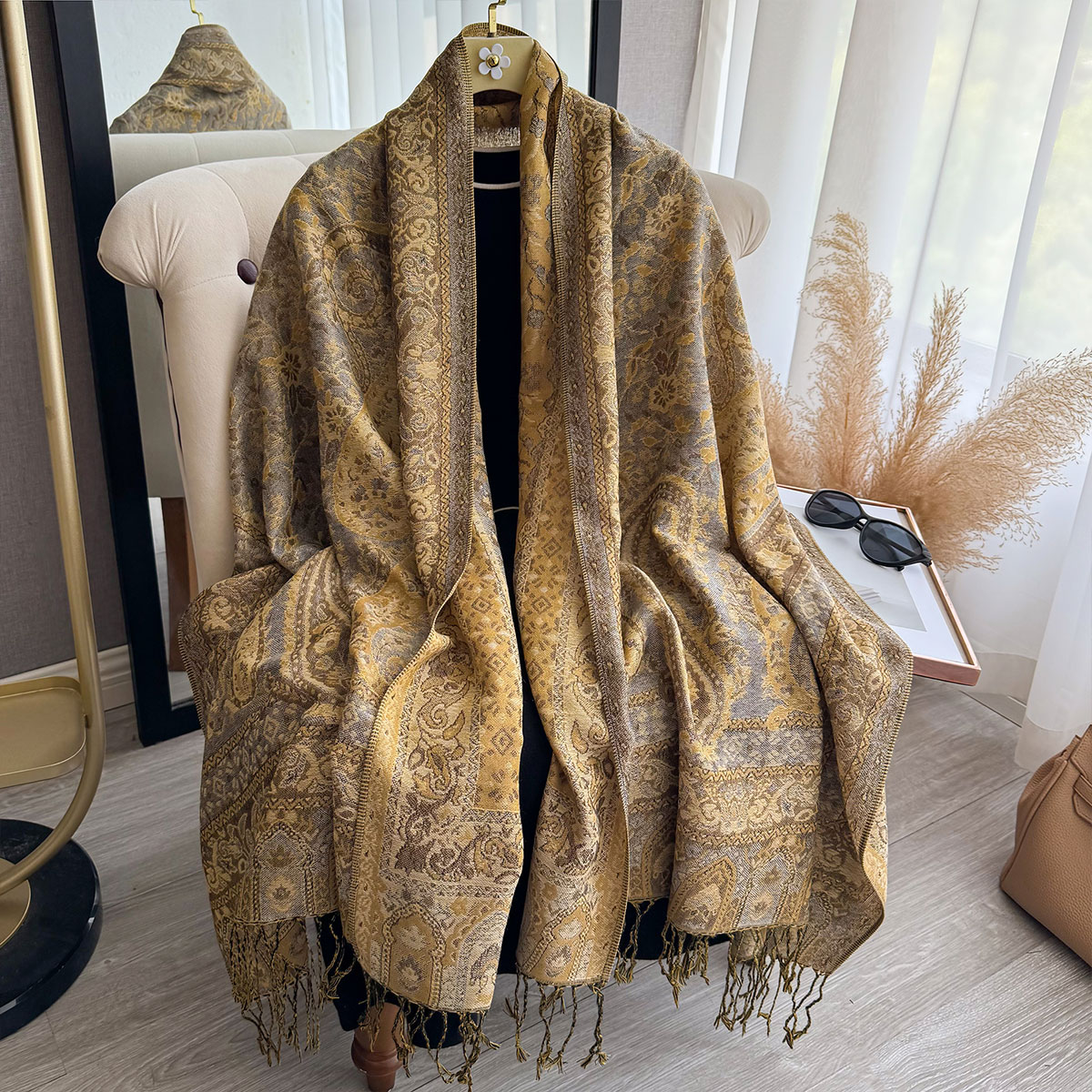 2025 태슬 블랭킷 디자인 에스닉 스타일 두꺼운 파시 - Woven Scarf Blanket 리뷰 및 가격