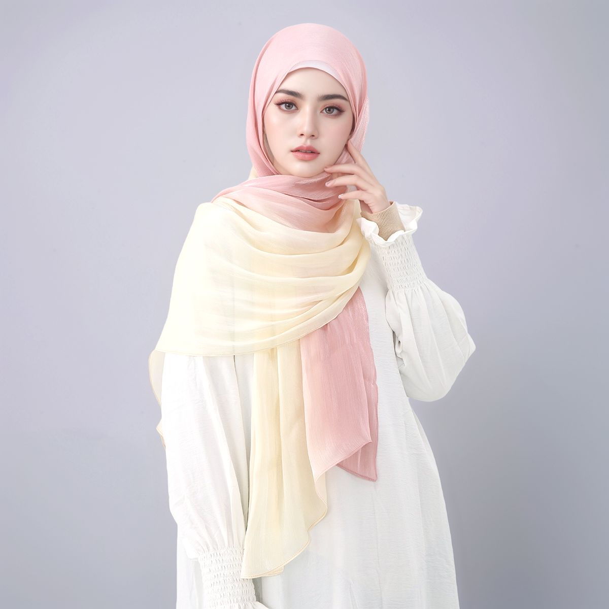 그라데이션 트윙클 실크 히잡 스카프 무슬림 여성 히잡  - Head Wrap Turban 리뷰 및 가격