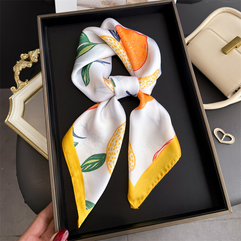 2026년 신상 과일 프린트 실크 스카프 여성용 목 장 - Ascot Neck Scarf 리뷰 및 가격