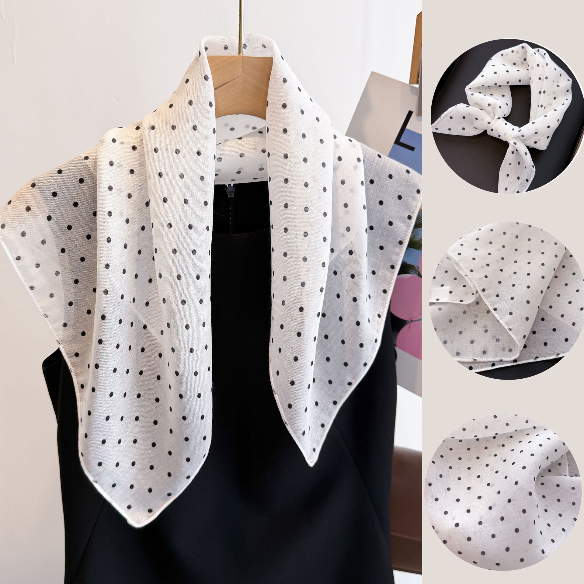 50cm 면 린넨 스퀘어 스카프 - 여성용 달콤하고 귀 - Bandana Cotton 리뷰 및 가격