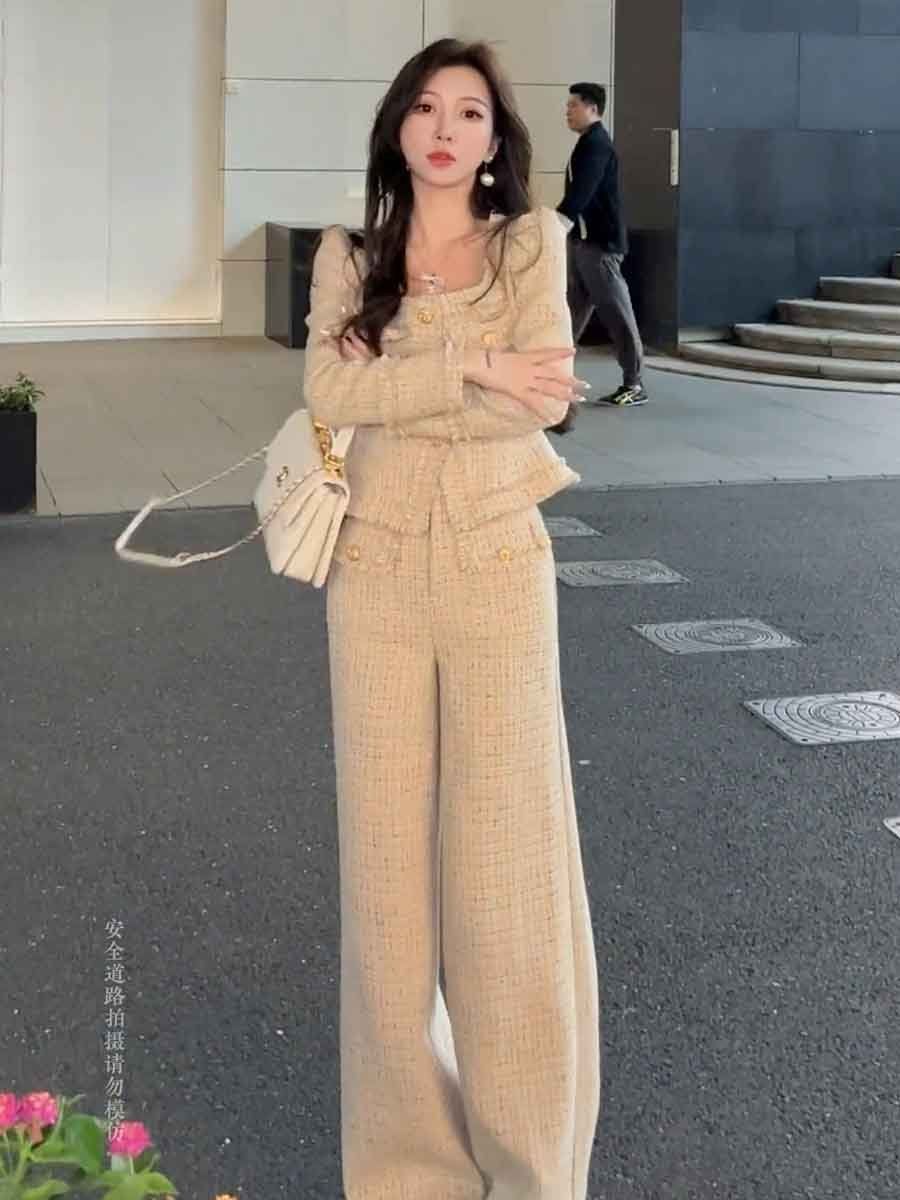 2024 겨울 여성 스퀘어넥 긴팔 코트, 단색, 가을, - Pocket Square Set 리뷰 및 가격