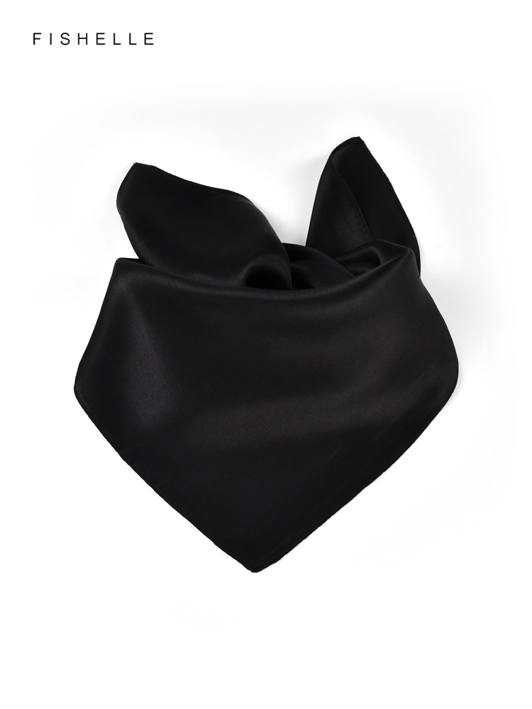 솔리드 컬러 블랙 순수 실크 스카프 머리 스카프 손수건 - Scarf Silk Square 리뷰 및 가격