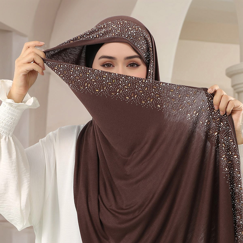 라마단 무슬림 쉬머 라인스톤 저지 코튼 히잡 스카프 여 - Bandana Cotton 리뷰 및 가격