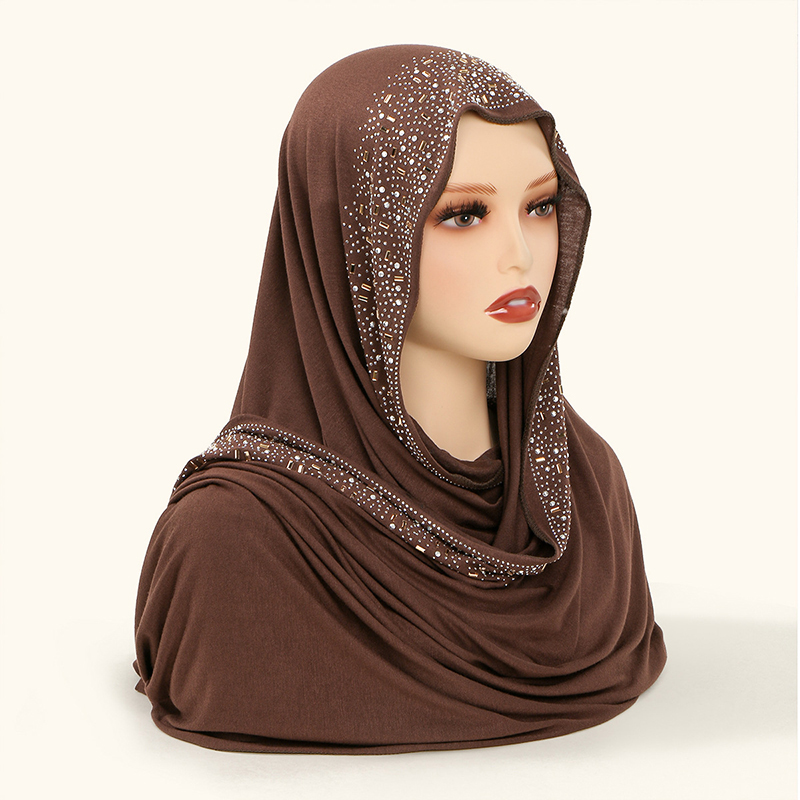 라마단 무슬림 쉬머 라인스톤 저지 코튼 히잡 스카프 여 - Bandana Cotton 리뷰 및 가격
