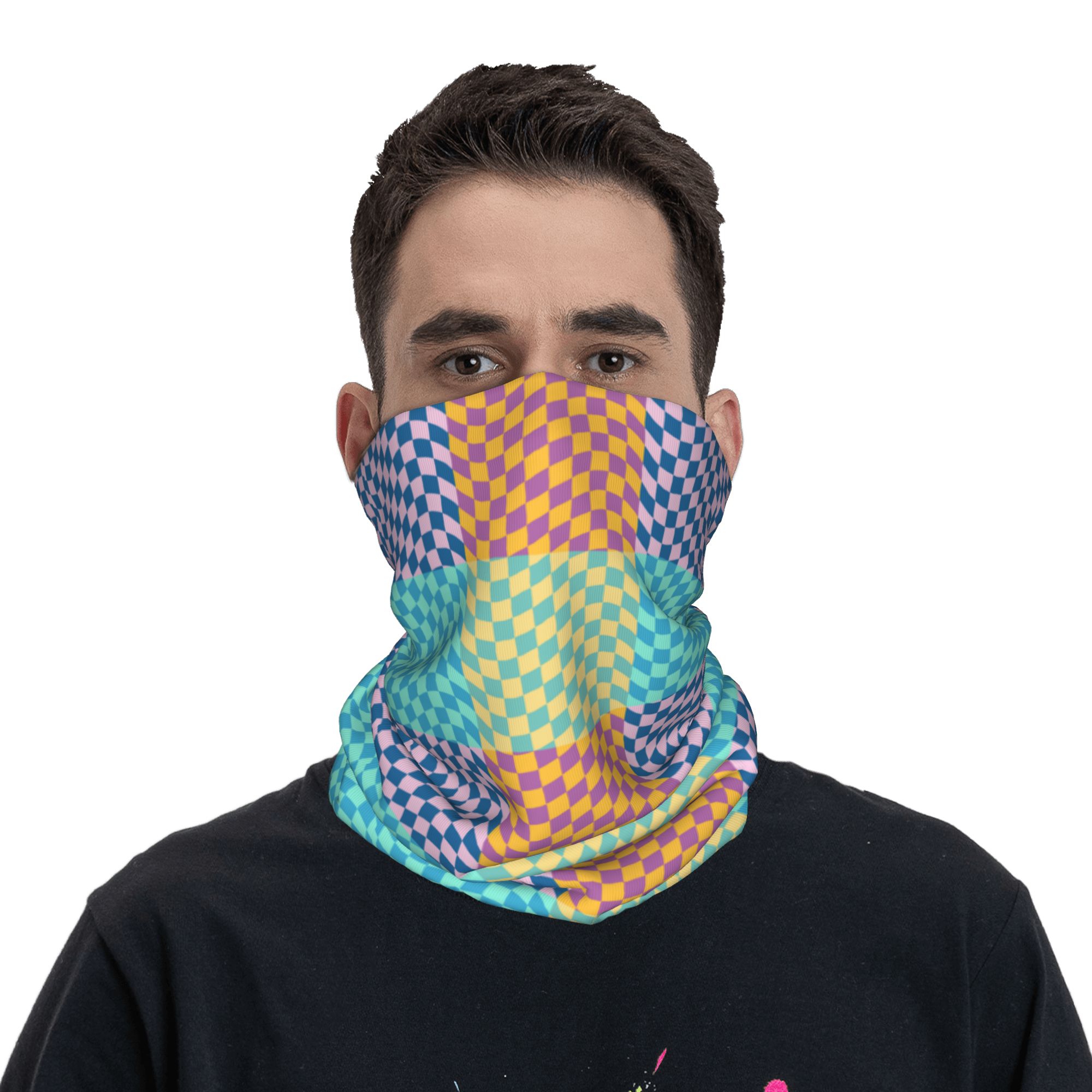 맞춤형 컬러 체크무늬 반다나 넥 게이터 방풍 페이스 스 - Neck Warmer Tube 리뷰 및 가격