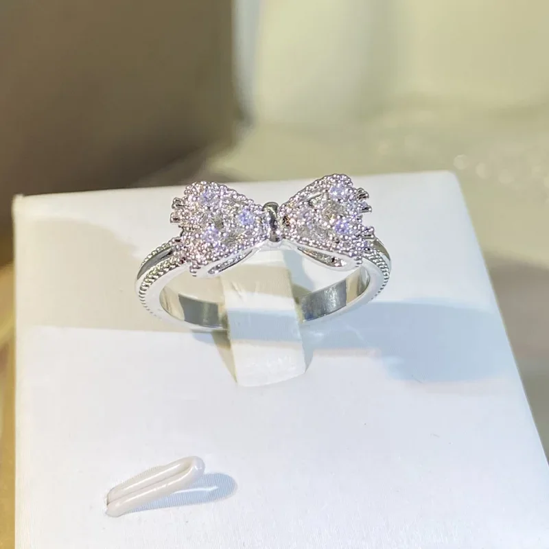 눈부신 CZ 스털링 실버 컬러 여성 손가락 반지 925 - Tie Clip Silver 리뷰 및 가격