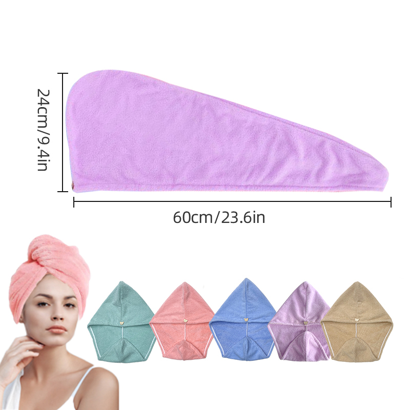 여성용 마이크로 화이버 헤어 타올 랩, 샤워 스파 헤드 - Head Wrap Turban 리뷰 및 가격