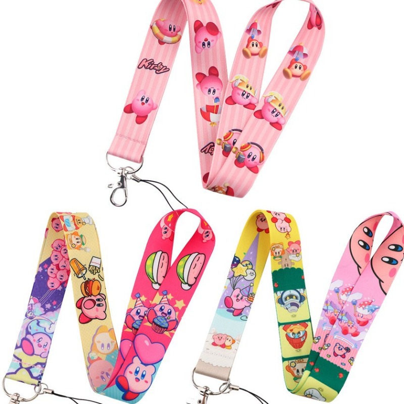 귀여운 커비 랜야드, 화려한 프린트 넥 스트랩, 휴대폰 - Lanyard Badge Holder 리뷰 및 가격